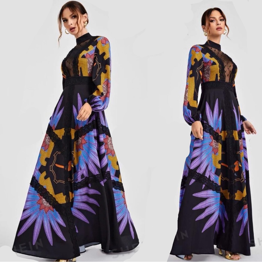 Medium - Long Sleeve, Backless Dress